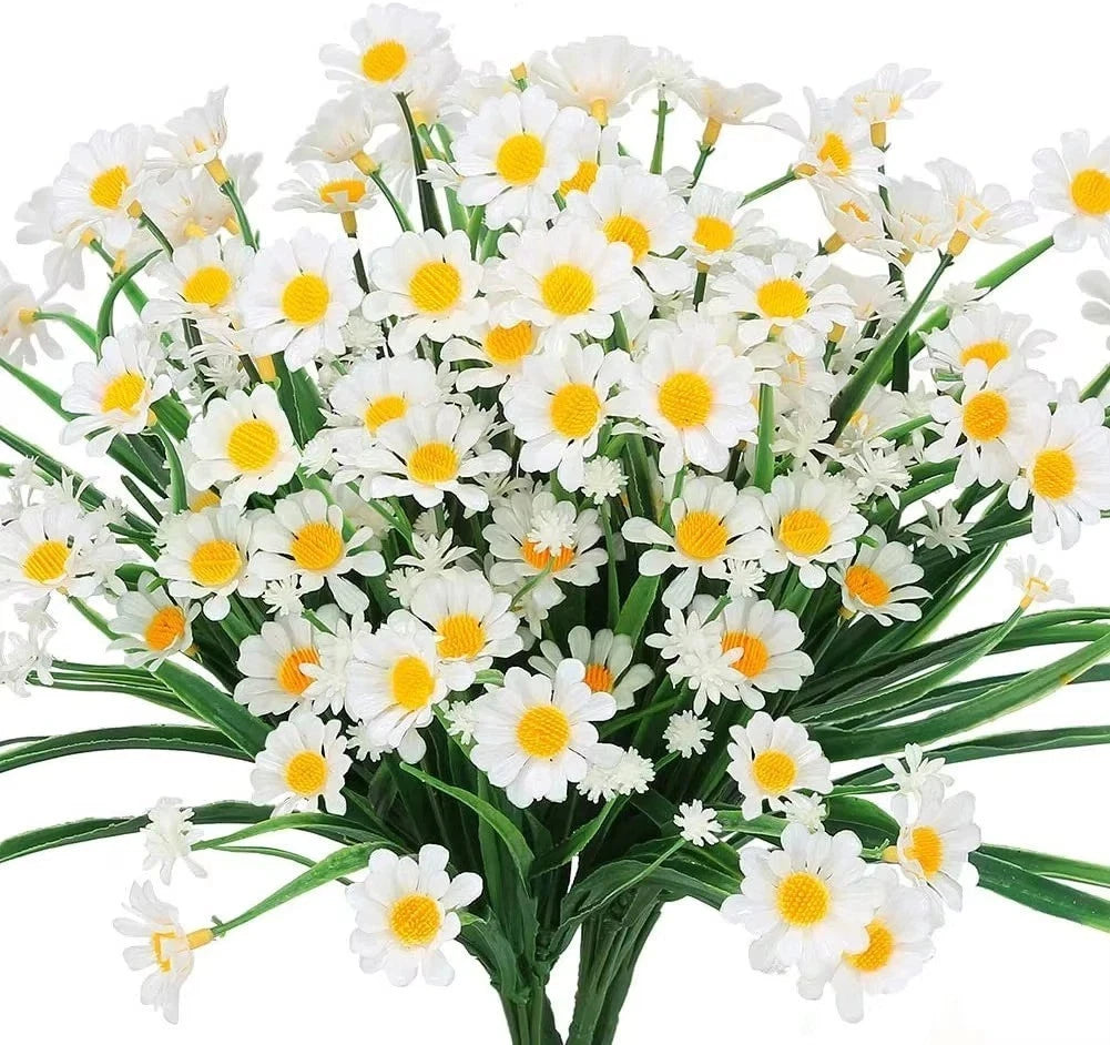 5pcs UV Resistant Artificial Daisy Flowers Fake Plants Indoor Outdoor Decor