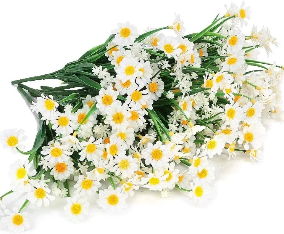 5pcs UV Resistant Artificial Daisy Flowers Fake Plants Indoor Outdoor Decor
