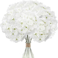 12Pcs Artificial Hydrangeas Realistic Silk Hydrangeas Heads with Stems Decor
